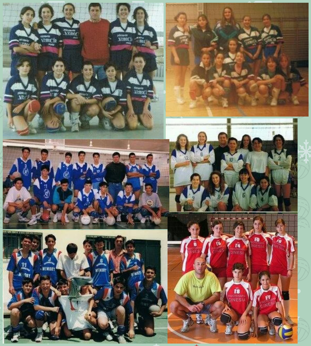 Fotos históricas de equipos do Club Voleibol Noia